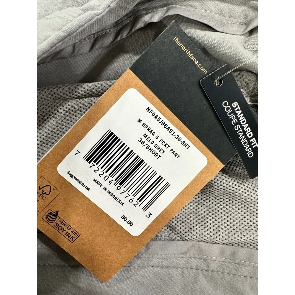 The North Face Mens Sprag 5 Pocket Pant Meld Grey 36 Short NWT